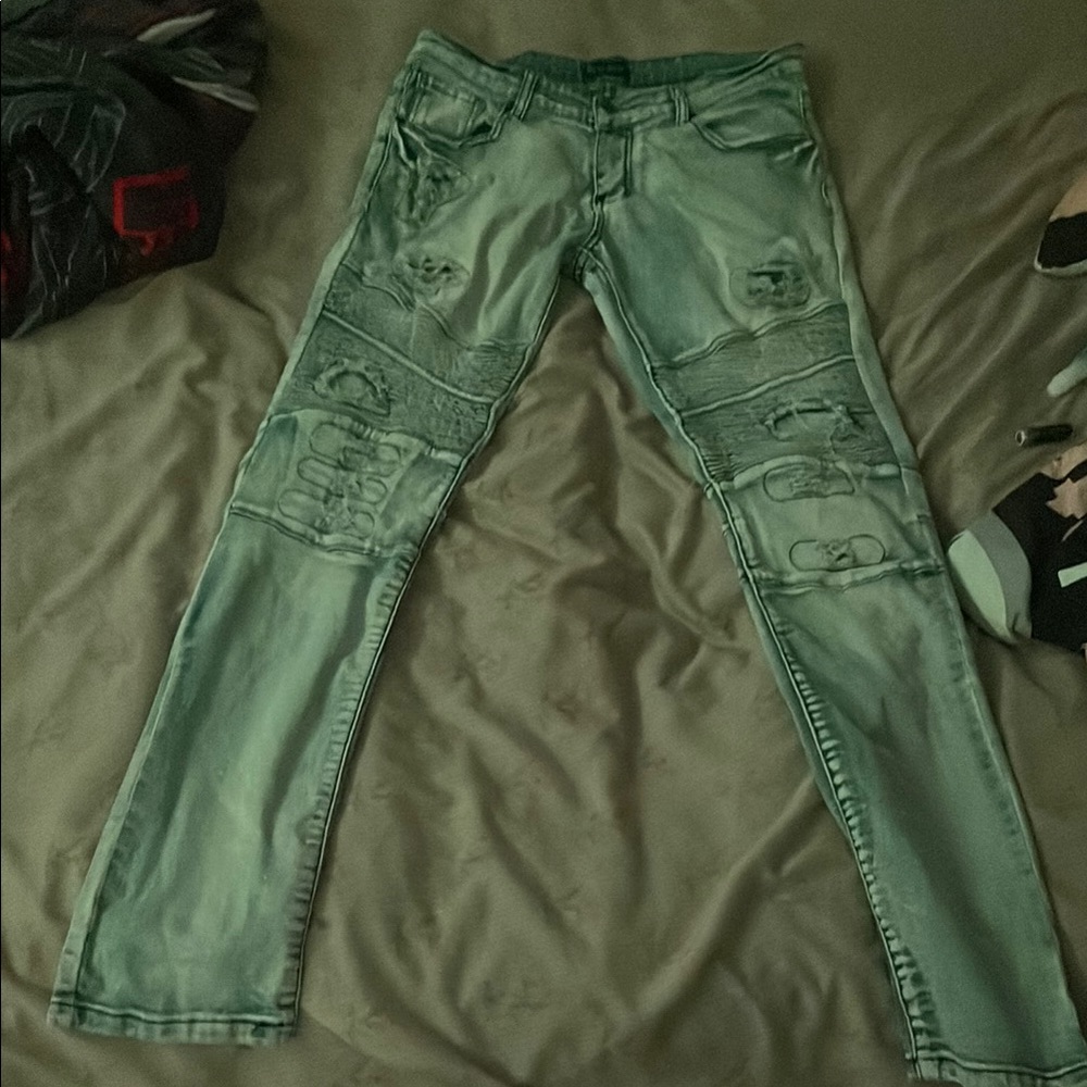 Distressed Blue Jeans Men or Women's Jeans